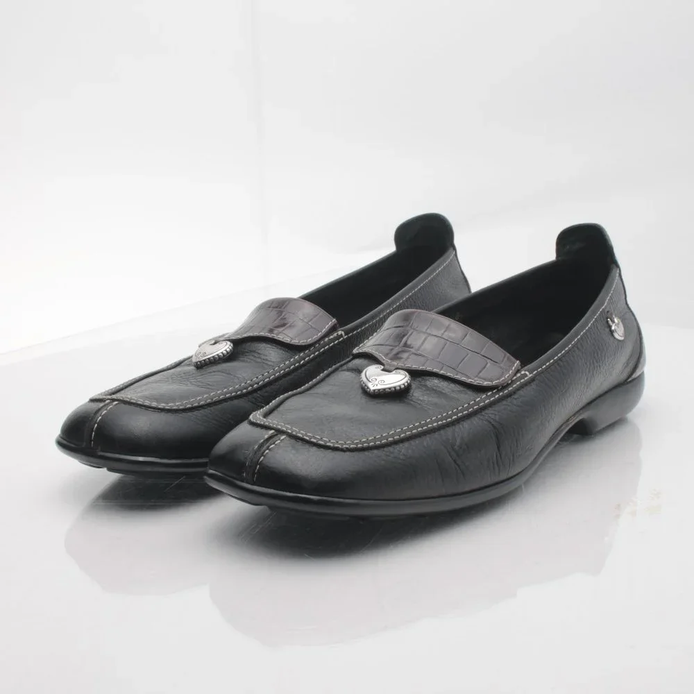 Brighton URSA Black Leather Elegant Driving Shoes Loafers 8.5N - Picture 6 of 16